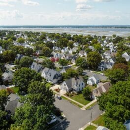 Staten Island waterfront homes vulnerable to water damage from coastal flooding and storm surge.